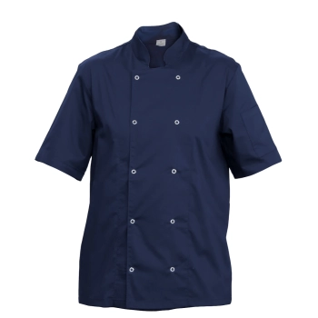 Bluza kucharska granatowa na napy elastyczna krótki rękaw roz.3XL